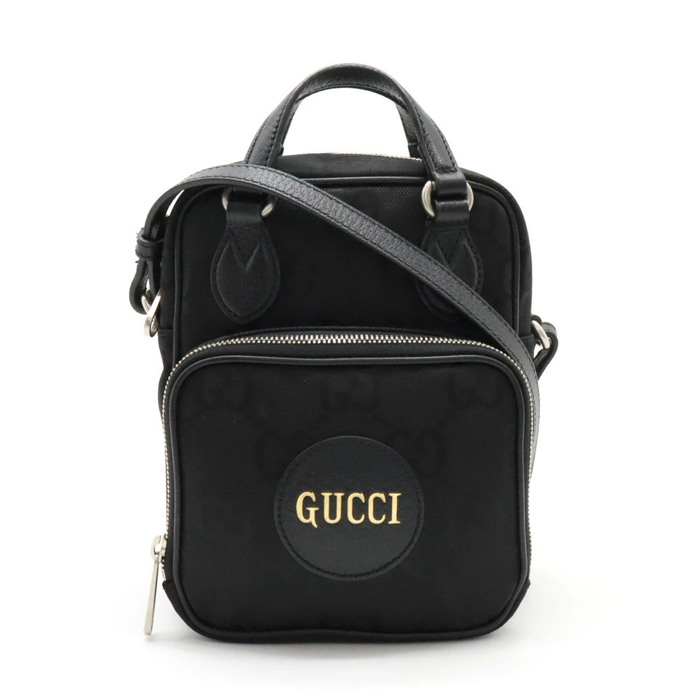 Gucci Off The Grid Shoulder Bag Handbag Canvas Leather Black